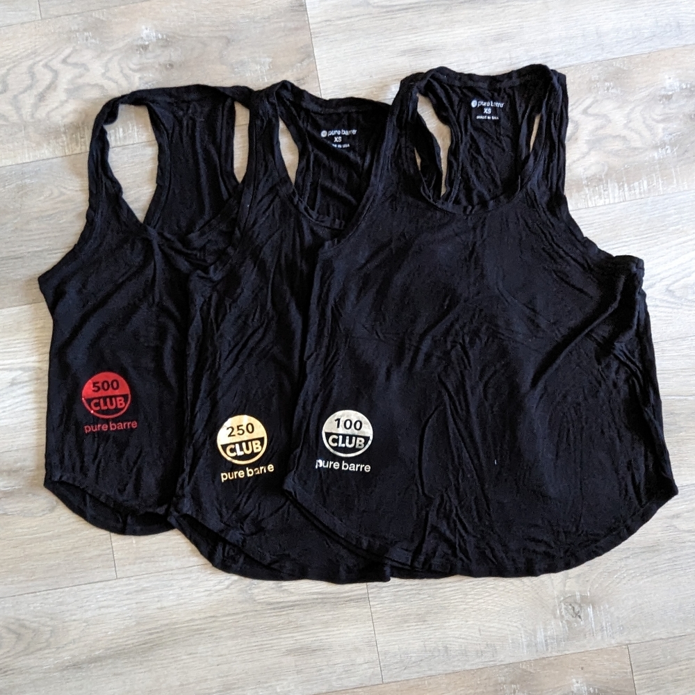 Pure 🅿️🅱️ Barre # Club tank🎽tops lot of 3️⃣